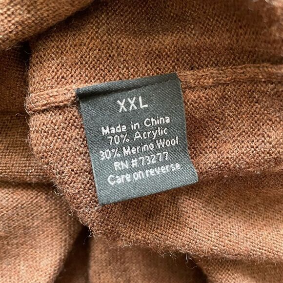 Men’s Apt. 9 Brown Slim Fit Merino Wool Blend V Neck Sweater | XL - Picture 5 of 5
